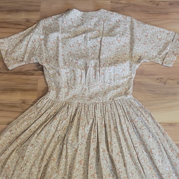 Vintage 40s 50s Floral Day Dress - Picture 6 of 13
